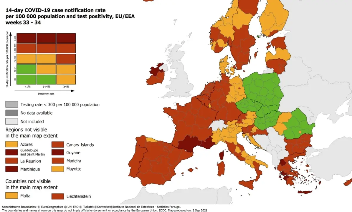 Nova korona karta: Dalmacija i Istra ostale narančaste, sjever Hrvatske u crvenom