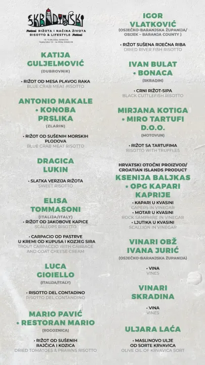Skradinski festival rižota uz vrsne kuhare garantira gastro spektakl