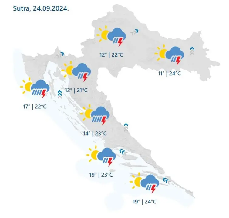 Upaljen meteoalarm: Stiže promjena vremena, južina i pljuskovi