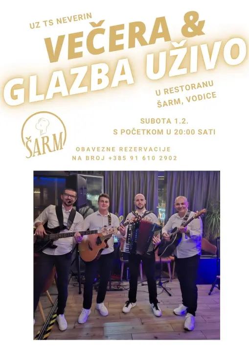 FOTO Ne propustite nezaboravnu večer uz Tamburaški sastav Neverin u restoranu Šarm!